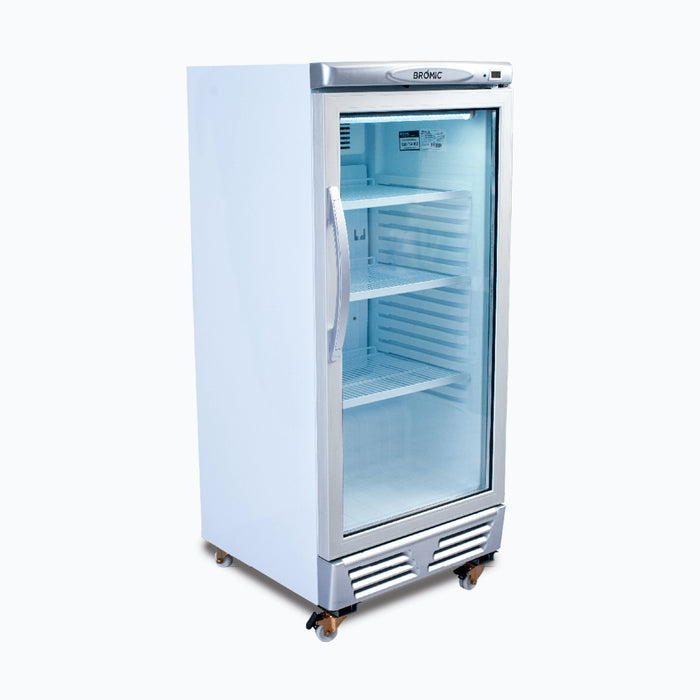 Bromic GM0220-NR - Upright Display Fridge 215L, 1 Door, Flat Glass, 595mm