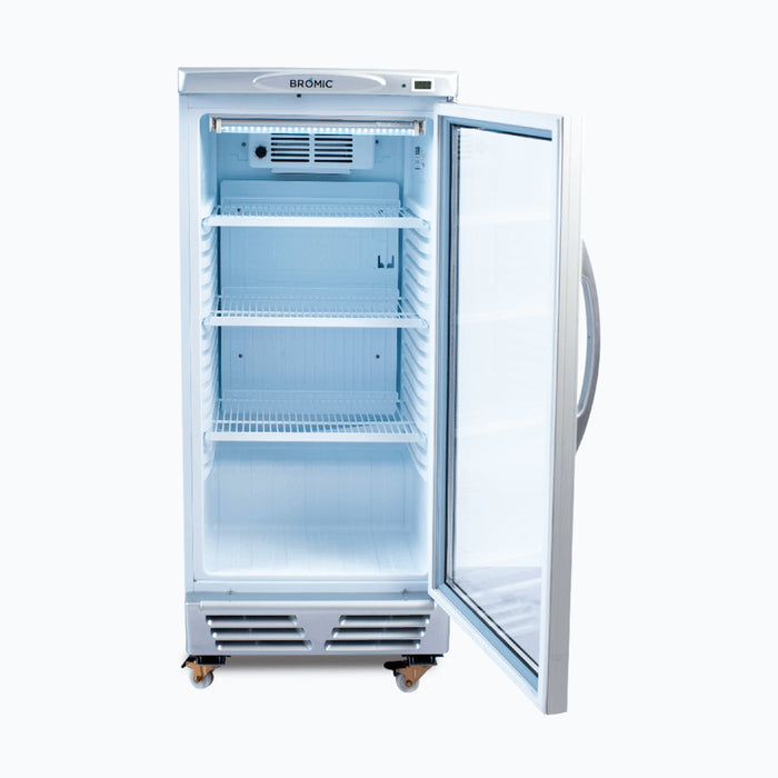 Bromic GM0220-NR - Upright Display Fridge 215L, 1 Door, Flat Glass, 595mm