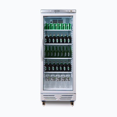 Bromic GM0300-NR - Upright Display Fridge 290L, 1 Door, Flat Glass, 595mm