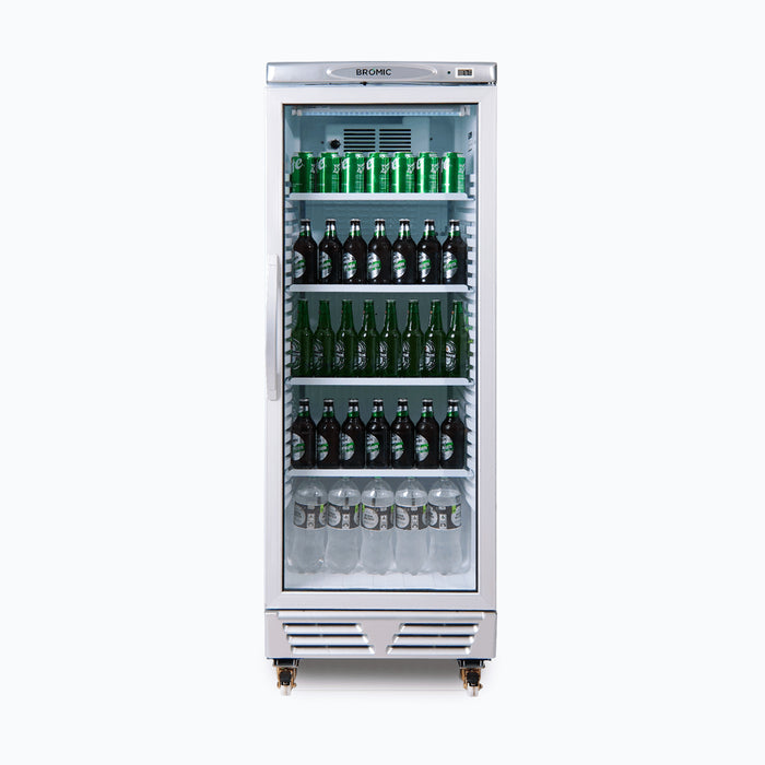 Bromic GM0300-NR - Upright Display Fridge 290L, 1 Door, Flat Glass, 595mm