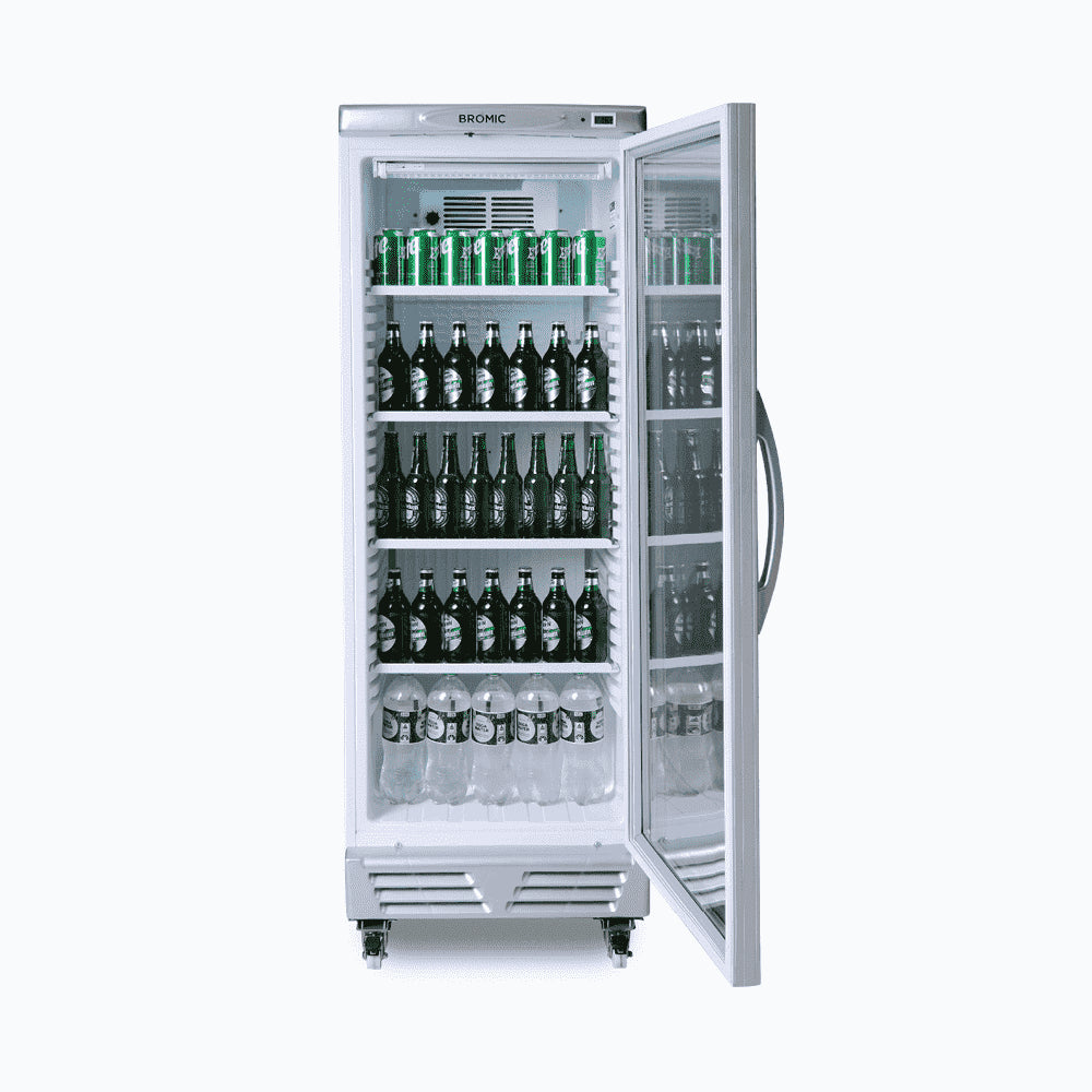 Bromic GM0300-NR - Upright Display Fridge 290L, 1 Door, Flat Glass, 595mm