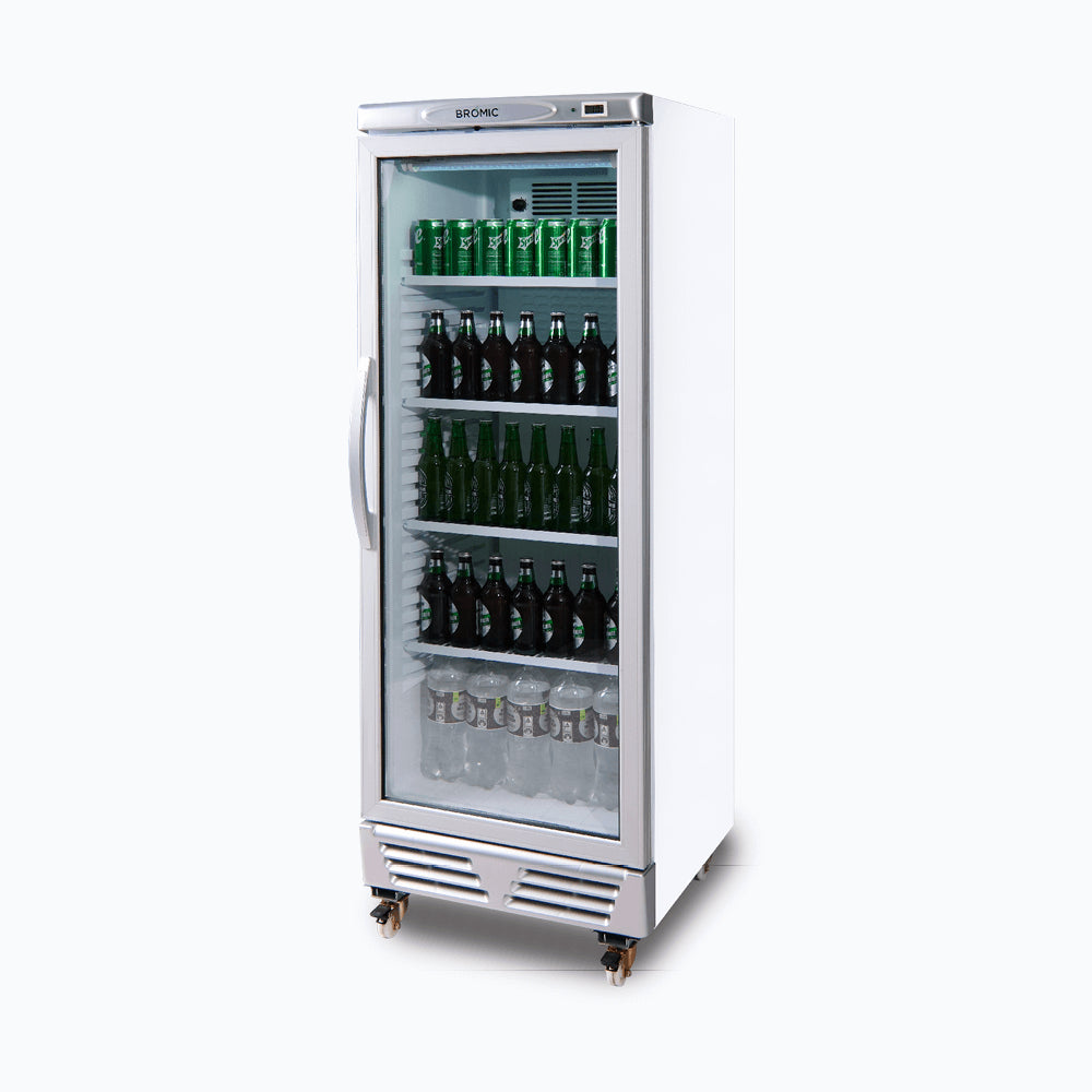 Bromic GM0300-NR - Upright Display Fridge 290L, 1 Door, Flat Glass, 595mm