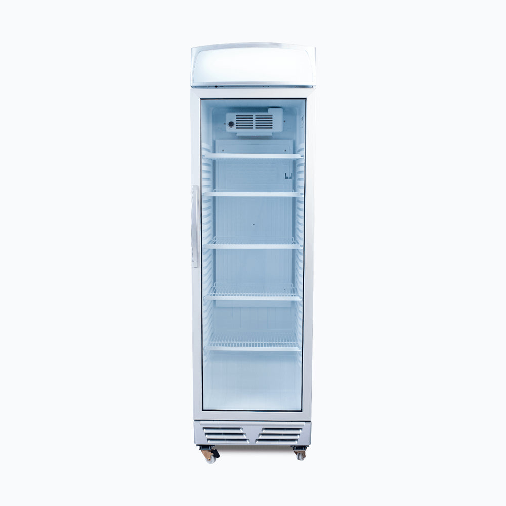 Bromic GM0374L-NR - Upright Display Fridge 372L, 1 Door, Flat Glass, Lightbox, 595mm