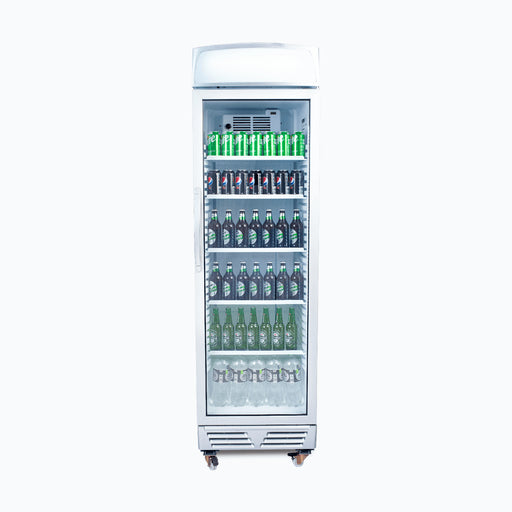 Bromic GM0374L-NR - Upright Display Fridge 372L, 1 Door, Flat Glass, Lightbox, 595mm