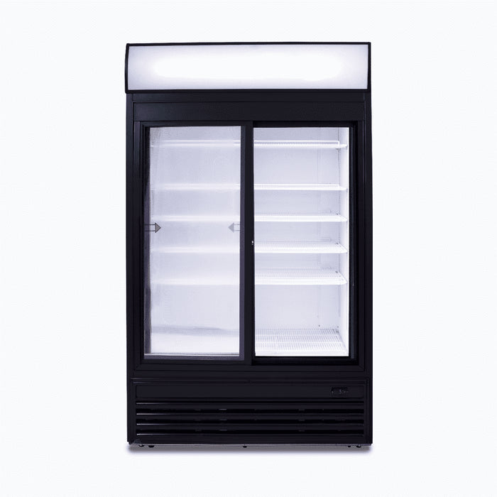 Bromic GM0980LS-NR - Upright Display Fridge 945L, 2 Doors, Sliding, Flat Glass, Lightbox, 1200mm