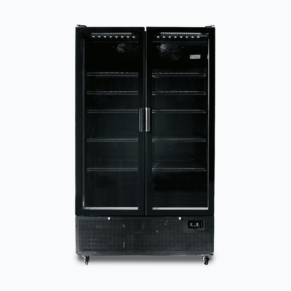 Bromic GM1100B-NR / GM1100S-NR - Upright Display Fridge 1126L, 2 Door, Flat Glass, 1200mm