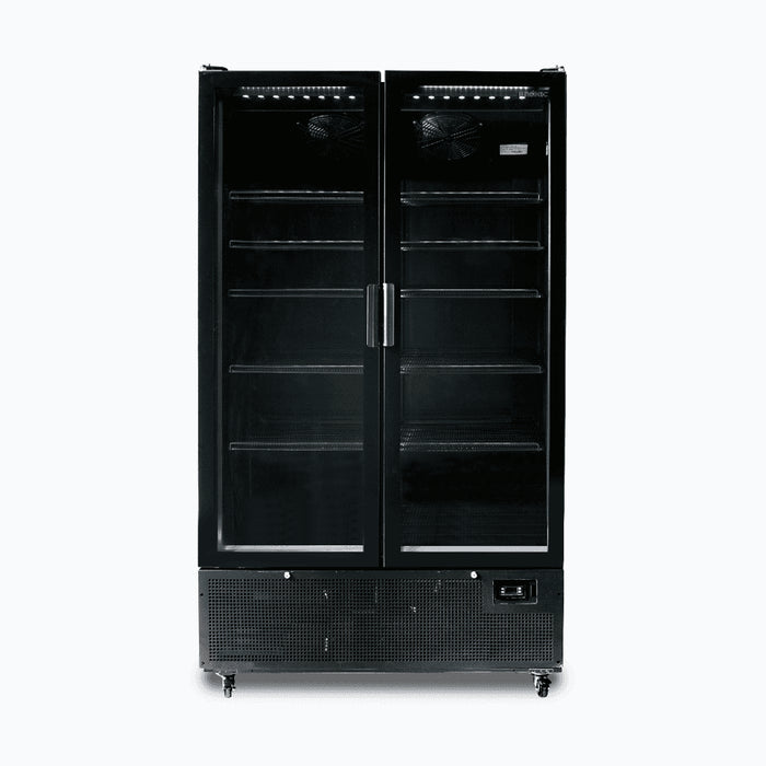 Bromic GM1100B-NR / GM1100S-NR - Upright Display Fridge 1126L, 2 Door, Flat Glass, 1200mm