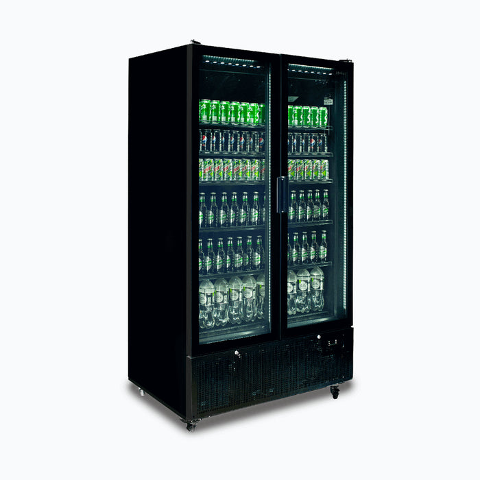 Bromic GM1100B-NR / GM1100S-NR - Upright Display Fridge 1126L, 2 Door, Flat Glass, 1200mm