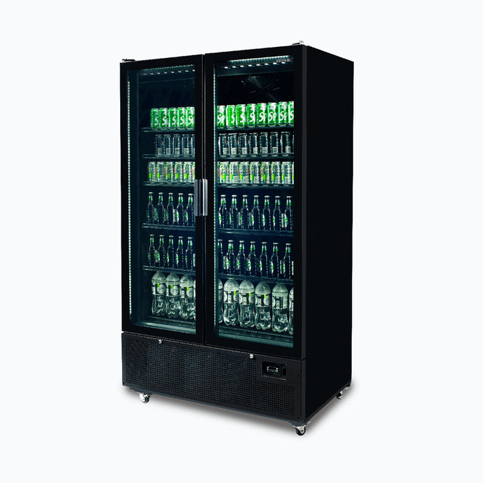 Bromic GM1100B-NR / GM1100S-NR - Upright Display Fridge 1126L, 2 Door, Flat Glass, 1200mm