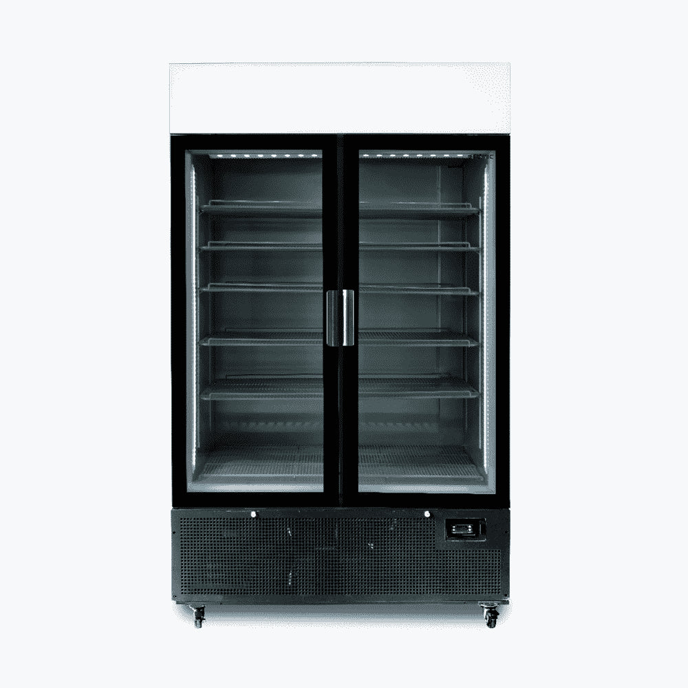 Bromic GM1100LB-NR / GM1100LS-NR - Upright Display Fridge 1082L, 2 Door, Flat Glass, Lightbox, 1200mm