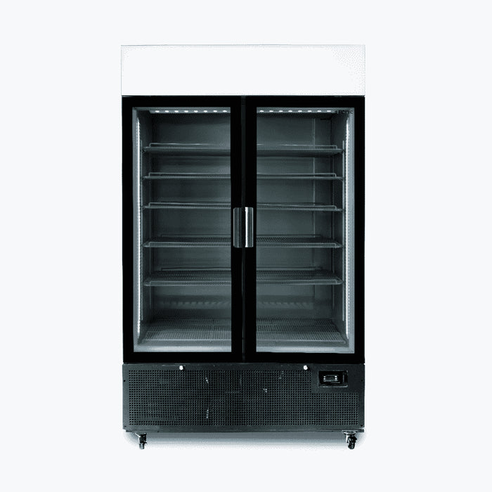 Bromic GM1100LB-NR / GM1100LS-NR - Upright Display Fridge 1082L, 2 Door, Flat Glass, Lightbox, 1200mm