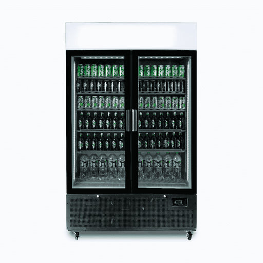 Bromic GM1100LB-NR / GM1100LS-NR - Upright Display Fridge 1082L, 2 Door, Flat Glass, Lightbox, 1200mm