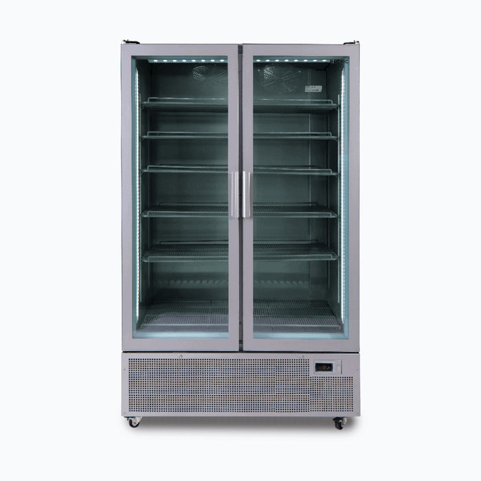 Bromic GM1100B-NR / GM1100S-NR - Upright Display Fridge 1126L, 2 Door, Flat Glass, 1200mm