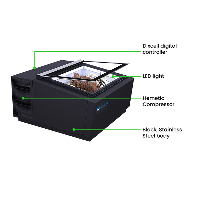 Bonvue FED CGD-03B - Countertop Gelato Display Freezer 3 x 5L Pans - image 3