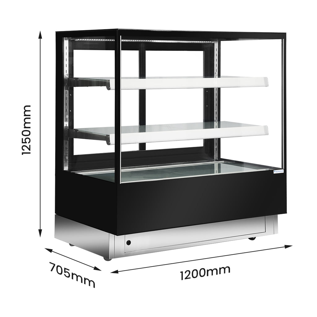 Bonvue FED CL1200-2S - 1200mm Elite Square Cake Display 2 Shelves - image 2