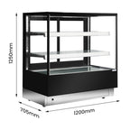 Bonvue FED CL1200-2S - 1200mm Elite Square Cake Display 2 Shelves - image 2