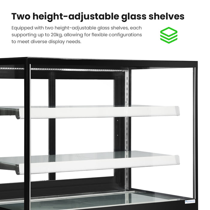 Bonvue FED CL1200-2S - 1200mm Elite Square Cake Display 2 Shelves - image 4