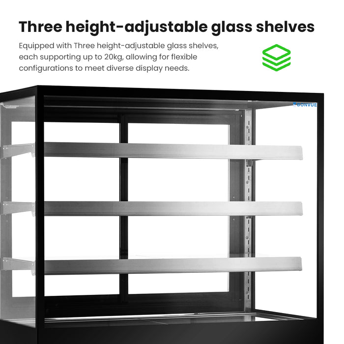 Bonvue FED CL1200-3S - 1200mm Elite Square Cake Display 3 Shelves - image 4