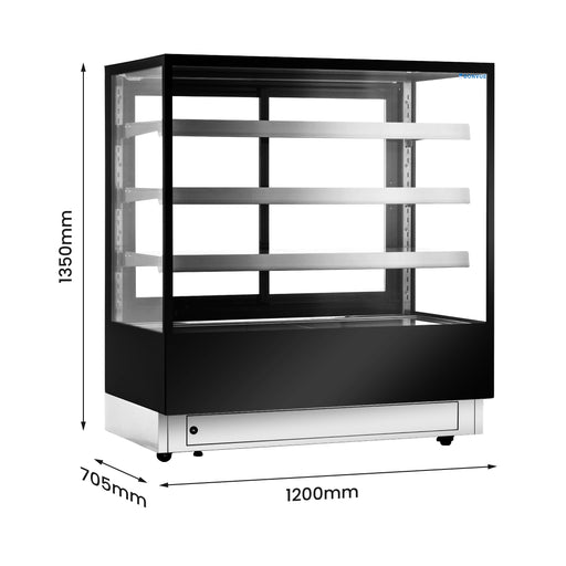 Bonvue FED CL1200-3S - 1200mm Elite Square Cake Display 3 Shelves - image 2