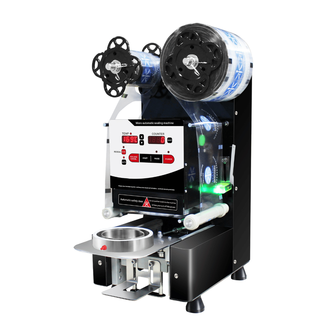 TéVera CS-95B - Automatic Cup Sealing Machine, 95mm Cups, Black