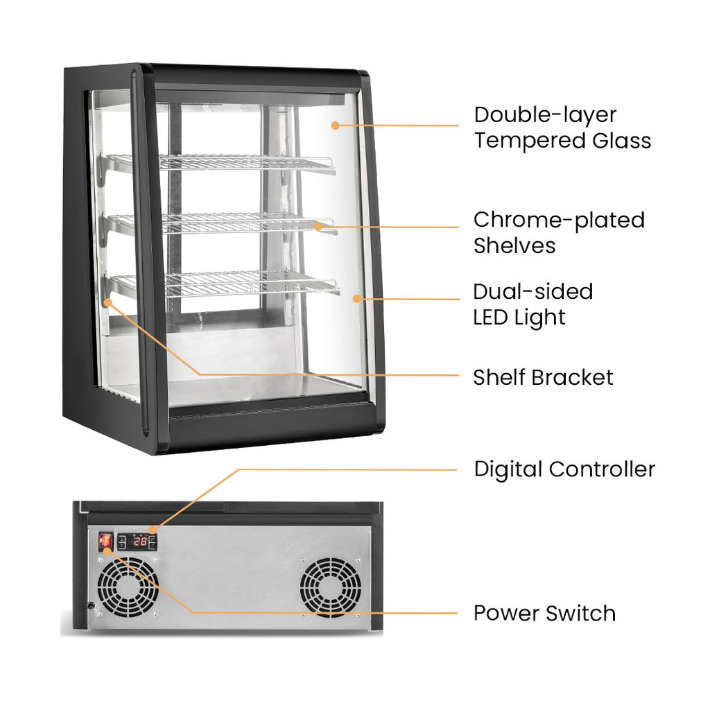 Bonvue FED CTA-146 - Countertop Angled Chilled Food Display 146L - image 3