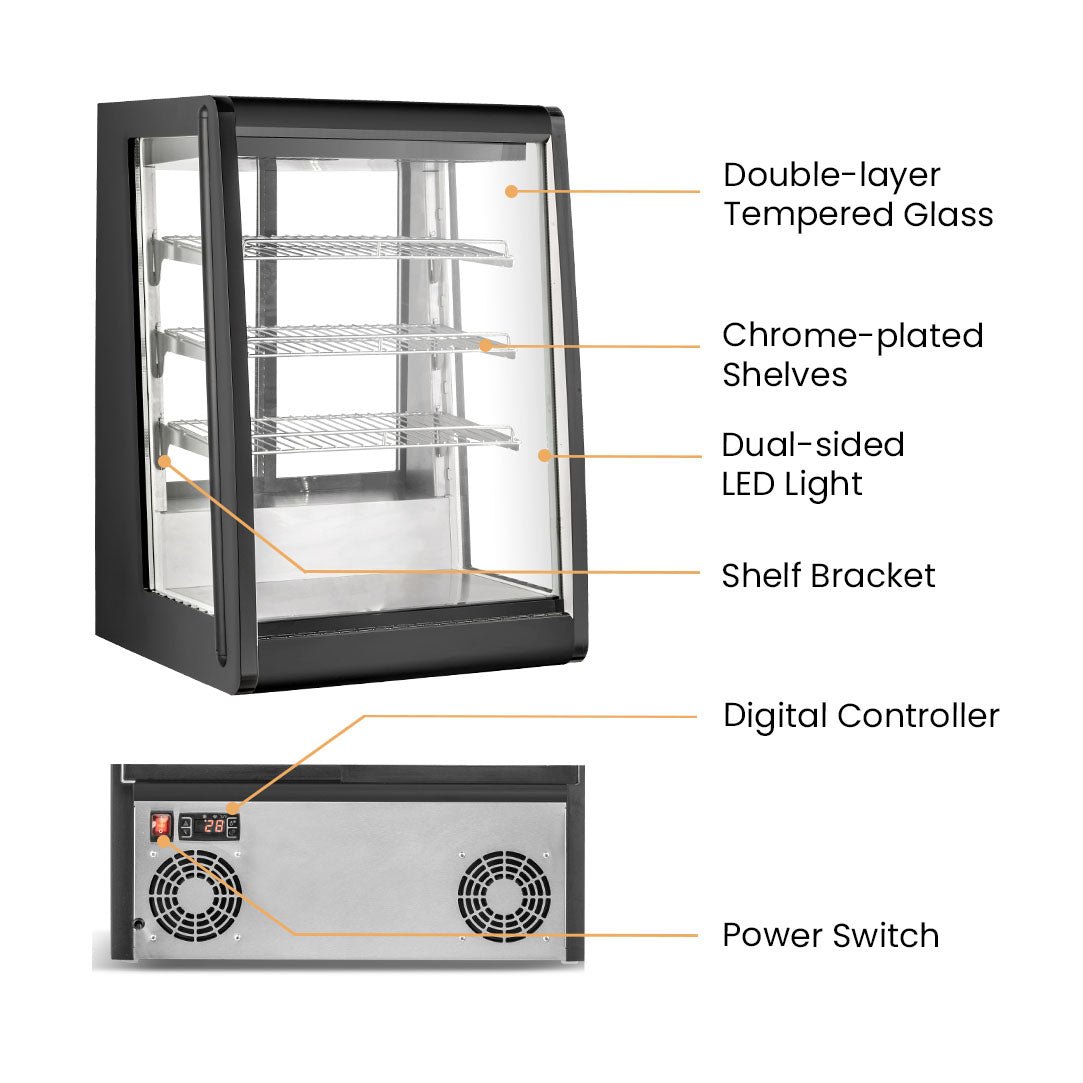 Bonvue FED CTA-146 - Countertop Angled Chilled Food Display 146L - image 3