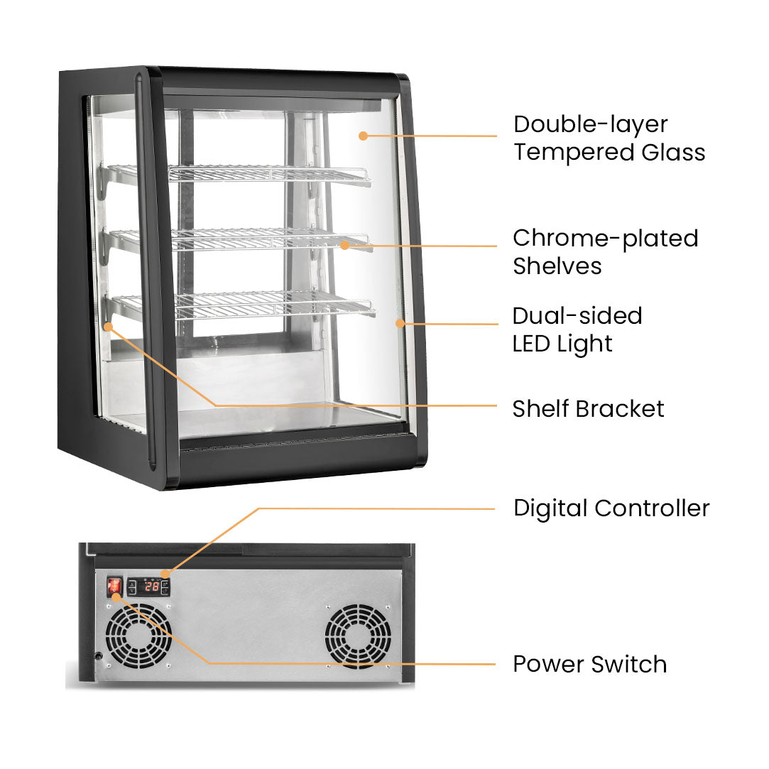 Bonvue FED CTA-196 - Countertop Angled Chilled Food Display 196L - image 3