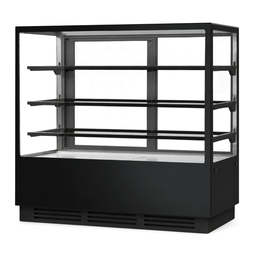 Bonvue FED CVS150-3B - 1500mm Noir Prime Square Cake Display 3 Shelves