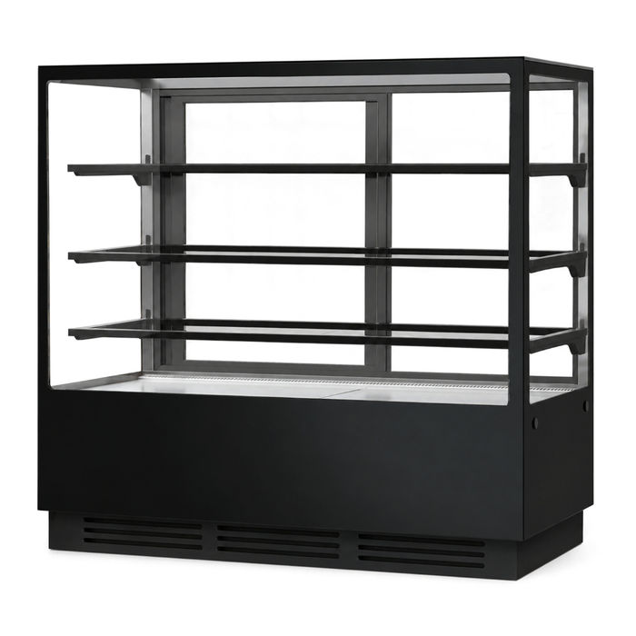 Bonvue FED CVS150-3B - 1500mm Noir Prime Square Cake Display 3 Shelves