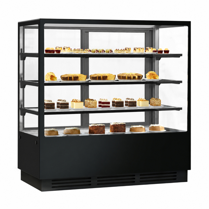 Bonvue FED CVS150-3B - 1500mm Noir Prime Square Cake Display 3 Shelves - image 2