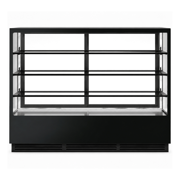 Bonvue FED CVS180-3B - 1800mm Noir Prime Square Cake Display 3 Shelves