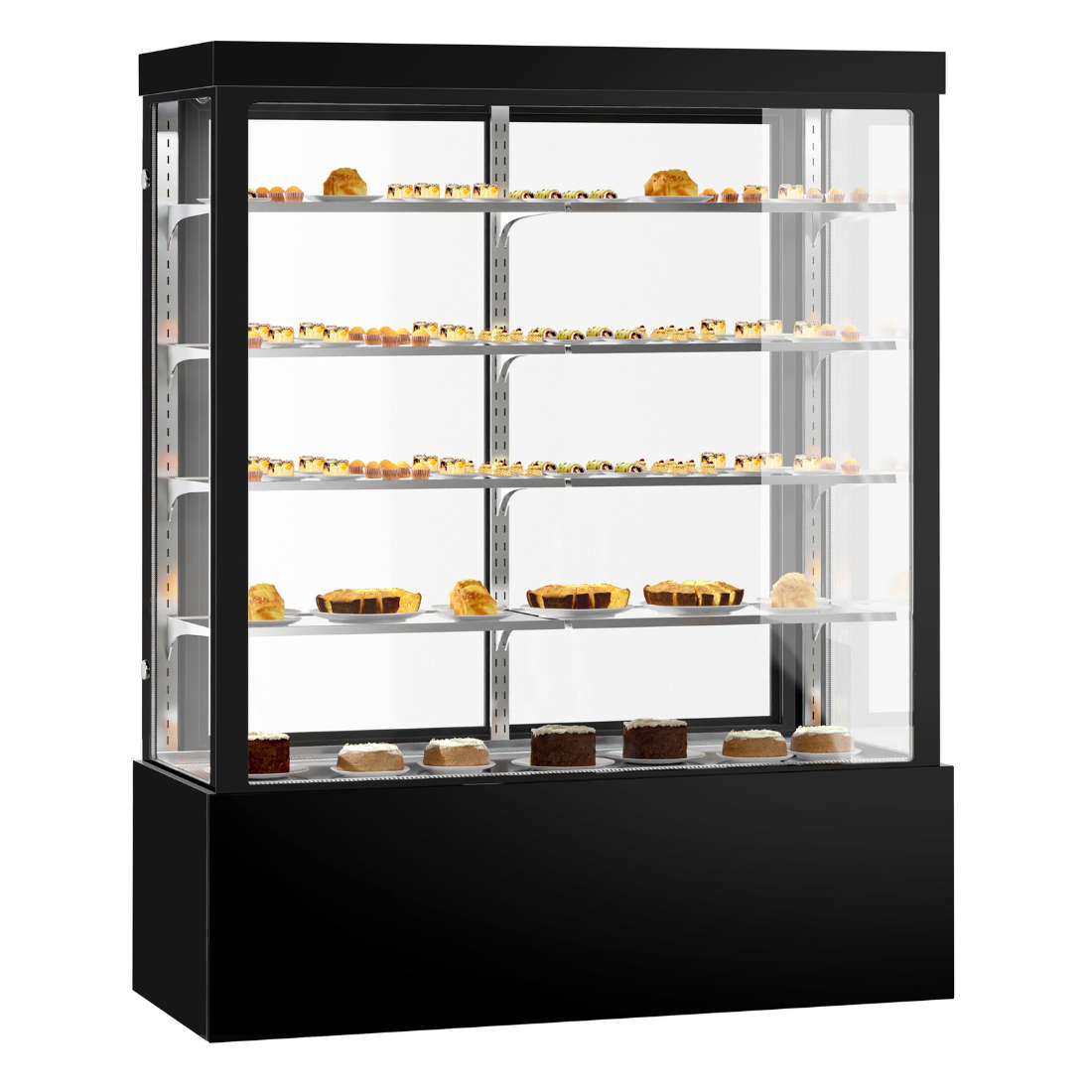 Bonvue FED CVS180-4B - 1800mm Noir Grand Square Cake Display 4 Shelves - image 2