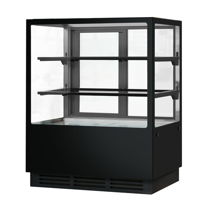 Bonvue FED CVS90-2B - 900mm Noir Tot Square Cake Display 2 Shelves