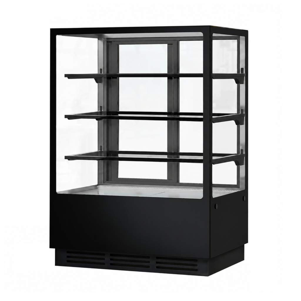 Bonvue FED CVS90-3B - 900mm Noir Prime Square Cake Display 3 Shelves