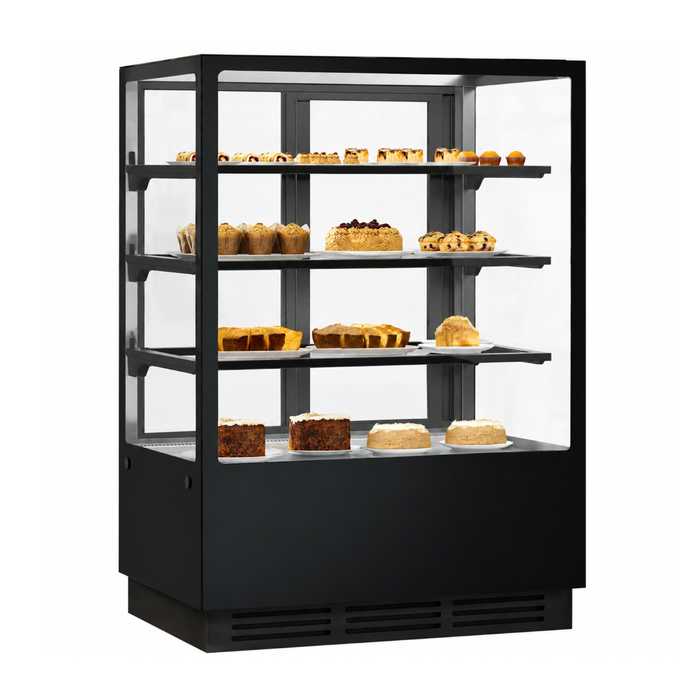 Bonvue FED CVS90-3B - 900mm Noir Prime Square Cake Display 3 Shelves - image 2