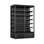 FED Thermaster DC-125B - Double Glass Door Panorama Multideck Display Fridge Black 1292L