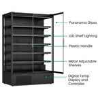 FED Thermaster DC-125B - Double Glass Door Panorama Multideck Display Fridge Black 1292L - image 3