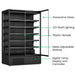 FED Thermaster DC-125B - Double Glass Door Panorama Multideck Display Fridge Black 1292L - image 3
