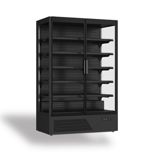 FED Thermaster DC-125BS - Double Door Sleek Frameless Glass Multideck Display Fridge 1292L
