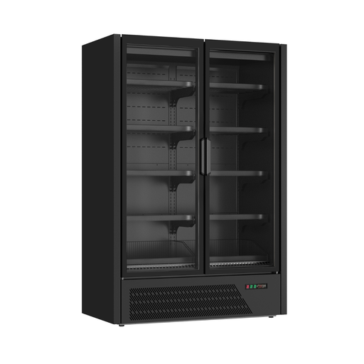 FED Thermaster DC-125BTFG - Double Frameless Glass Door Multideck Display Freezer Black 1062L
