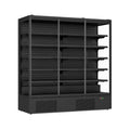 FED Thermaster DC-187B - Triple Glass Door Panorama Multideck Display Fridge Black 1939L
