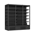 FED Thermaster DC-187B - Triple Glass Door Panorama Multideck Display Fridge Black 1939L