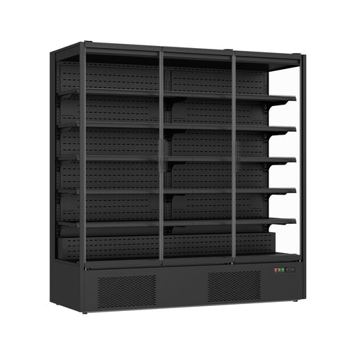 FED Thermaster DC-187B - Triple Glass Door Panorama Multideck Display Fridge Black 1939L