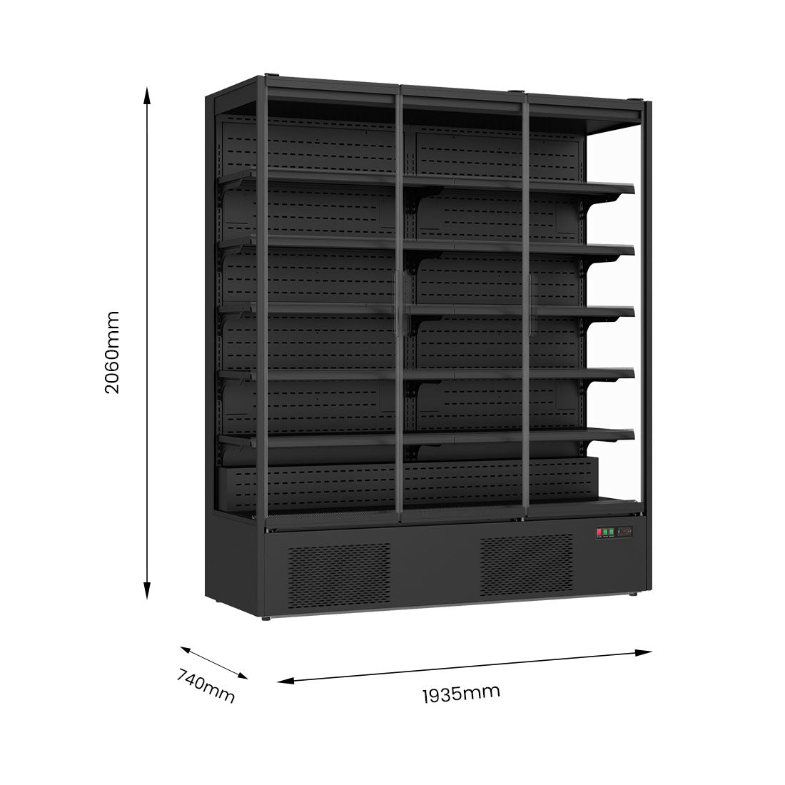 FED Thermaster DC-187B - Triple Glass Door Panorama Multideck Display Fridge Black 1939L - image 2