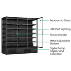FED Thermaster DC-187B - Triple Glass Door Panorama Multideck Display Fridge Black 1939L - image 3
