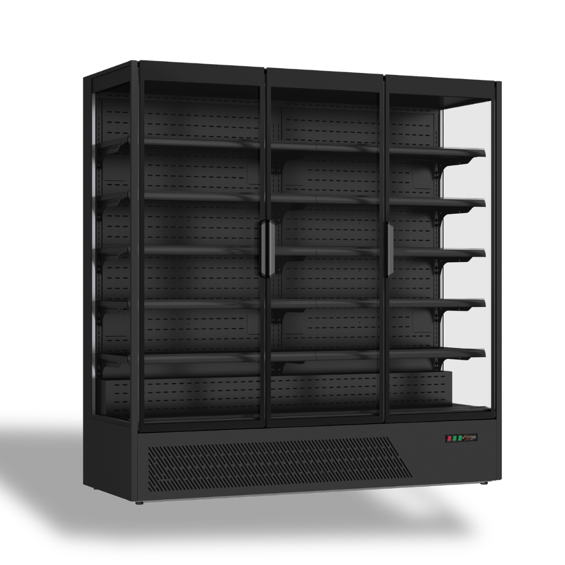 FED Thermaster DC-187BS - Triple Door Sleek Frameless Glass Multideck Display Fridge 1939L