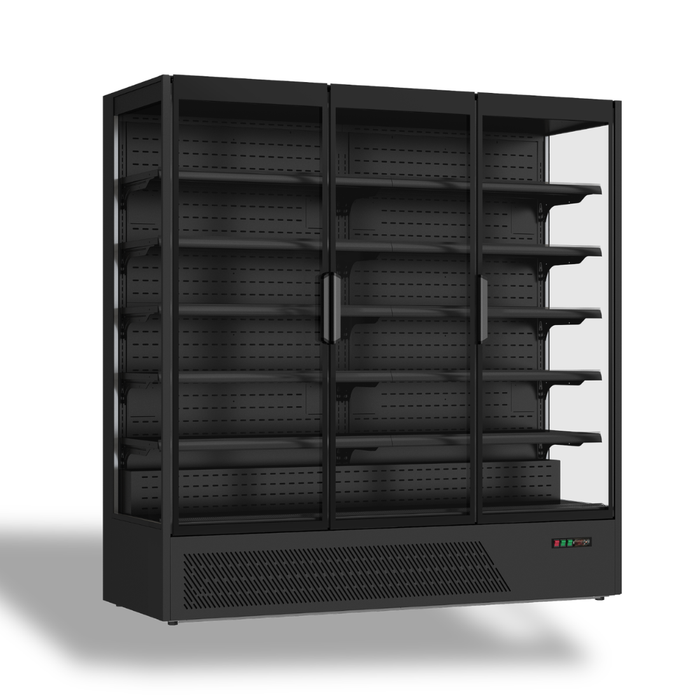 FED Thermaster DC-187BS - Triple Door Sleek Frameless Glass Multideck Display Fridge 1939L