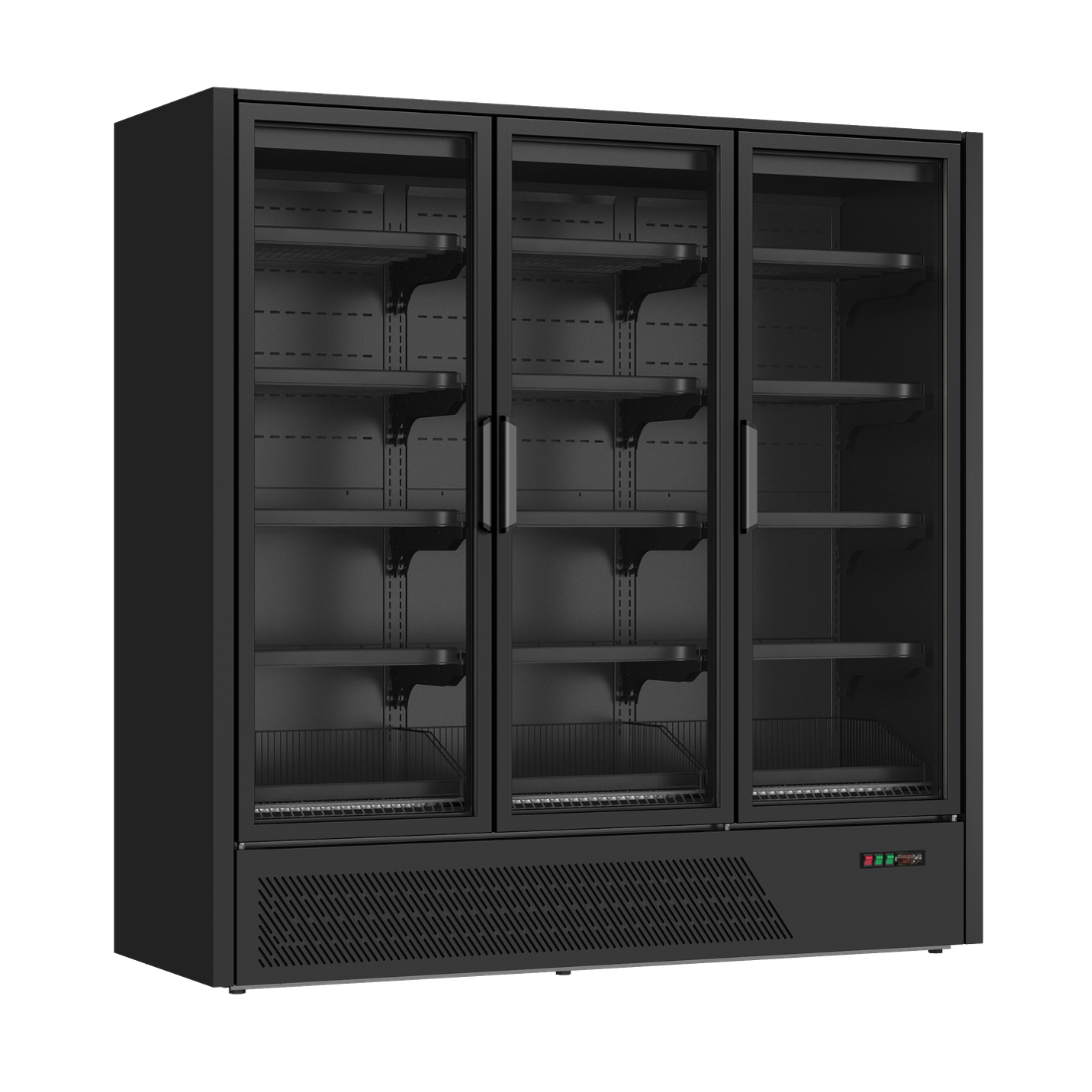 FED Thermaster DC-187BT - Triple Glass Door Multideck Display Freezer Black 1593L