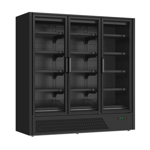 FED Thermaster DC-187BT - Triple Glass Door Multideck Display Freezer Black 1593L