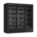 FED Thermaster DC-187BTFG - Triple Frameless Glass Door Multideck Display Freezer Black 1593L